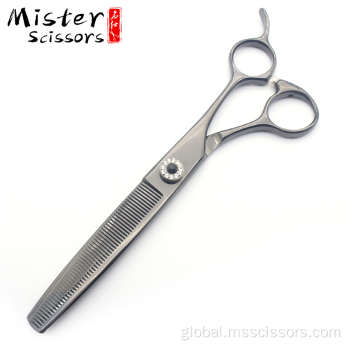 Fishbone Teeth Pet Scissors Curved Thinning Scissors 440C Pet Grooming 6.5 inch Factory